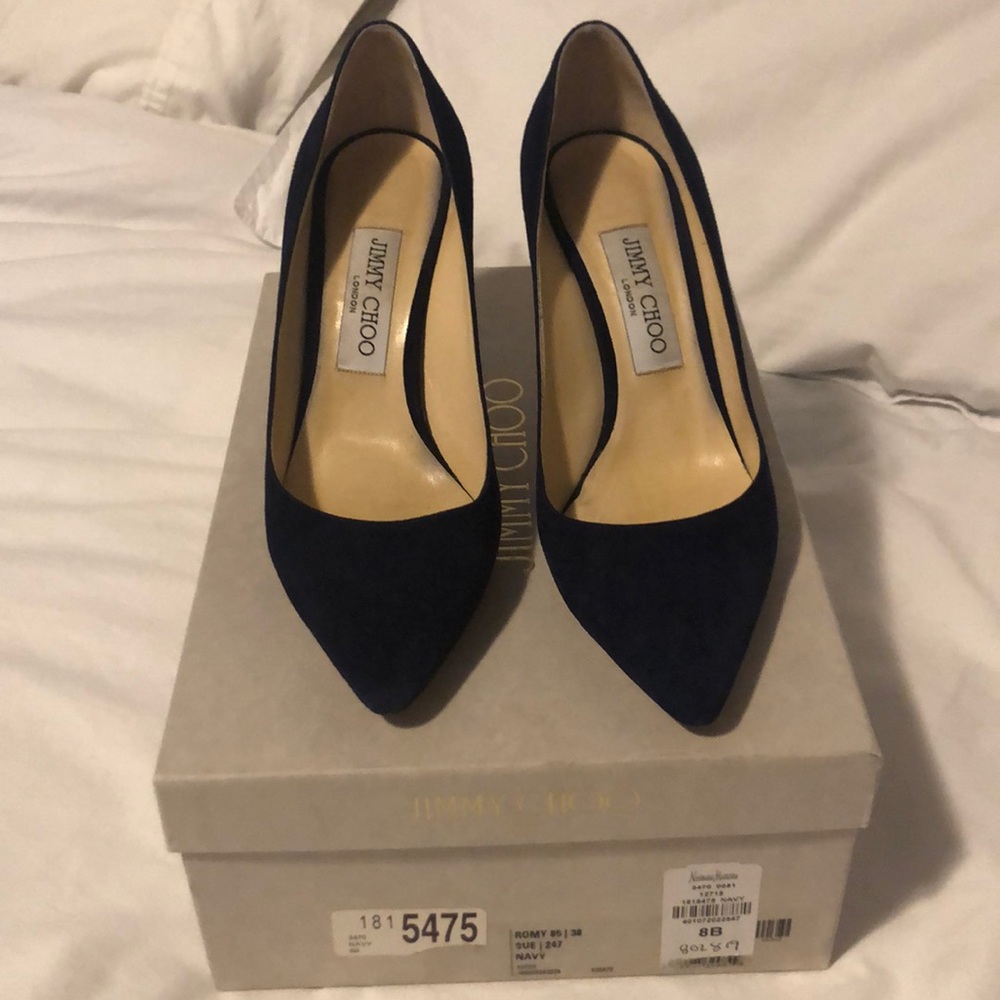 Navy Jimmy Choos